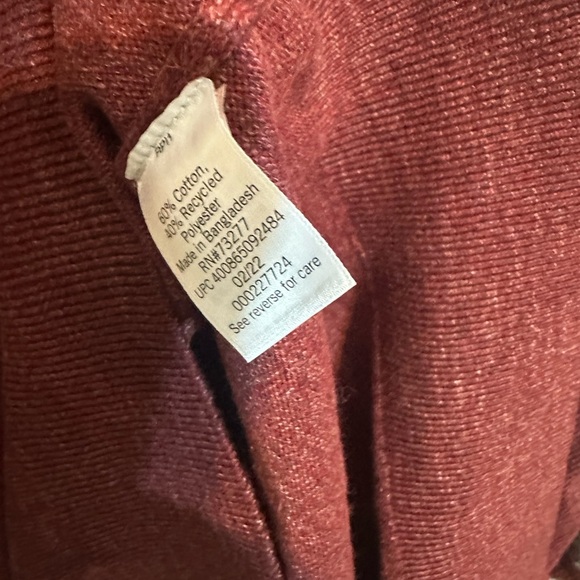 Sonoma Men's Burgundy Crewneck Sweater with Gray Stripes - Picture 4 of 5